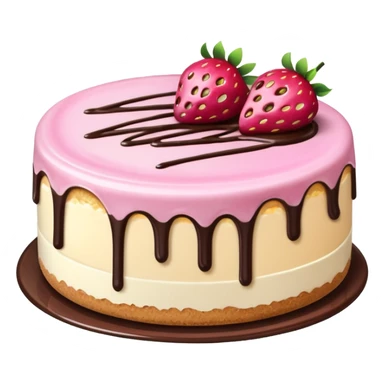 Pink Strawberry Cheesecake With Chocolate Syrup  sticker