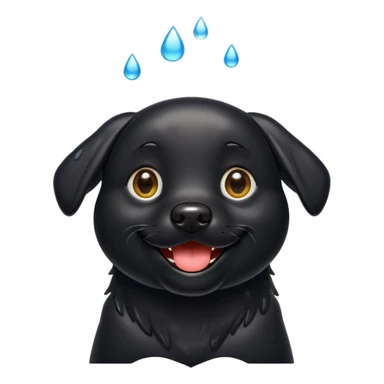 Black lab grinning sticker