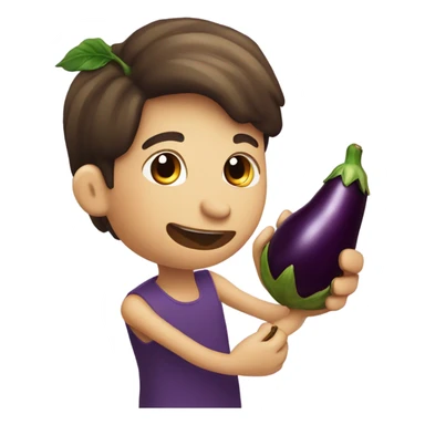Person eating a eggplant  sticker