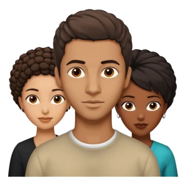  middle Eastern man with short brown hairwith two black african women both are African one is medium tone light tone skin black and one is medium tone black with african hair styles sticker
