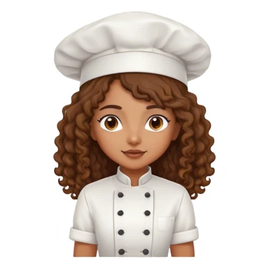 Brown girl chef with long curly hair sticker