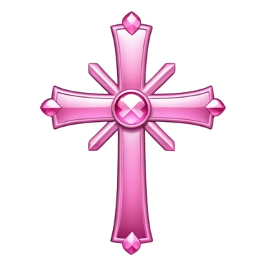 Pink cross with sparkles sticker