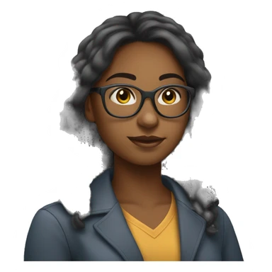 young black female college student with glasses & straight hair, studying  sticker