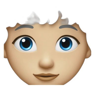 Un enfant au yeux bleu avec les cheveux bouclé sticker