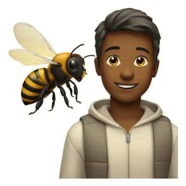 Bee turning a boy into bread sticker