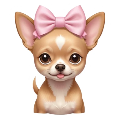Girly chihuahua with a light pink bow on her head sticker