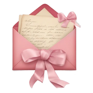 vintage love letters in envelope tied with a baby pink ribbon  sticker