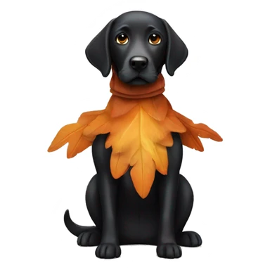 Full size Black Labrador dog in a turkey costume sticker