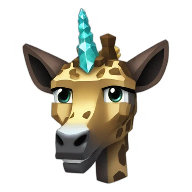 Minecraft Black Jiraffe Head With Diamond Unicorn Horn and Lazer Eyes sticker