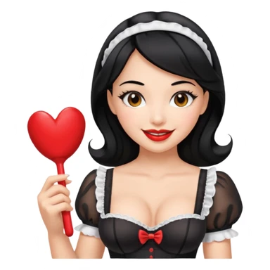 Sexy Latina maid showing off her fat ass and body in some sexy maid lingerie give her black hair and a sex toy in her hand  sticker