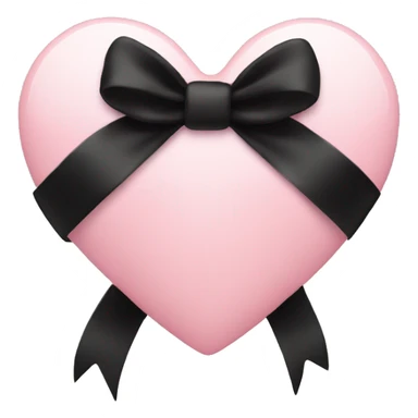light pink heart with black bow around it  sticker
