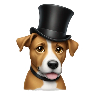 Dog with a top hat sticker