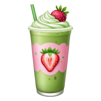 iced matcha latte strawberry  sticker