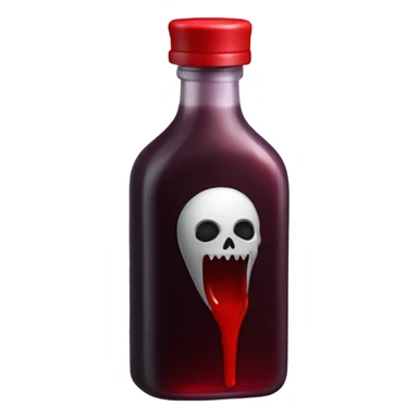 a stylish blood bottle with red liquid and a gothic cap, perfect for a vampire girl theme. sticker