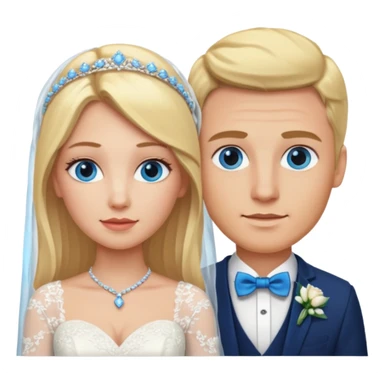 Blonde wife and blonde husband getting married Both Blue eyes sticker