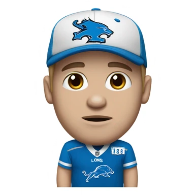 Crying Detroit lions fan white with blue eyes sticker