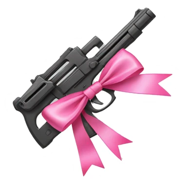 Gun with a pink bow sticker