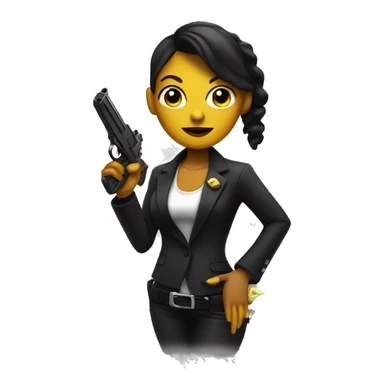 Female black gangster with a banana as a gun sticker