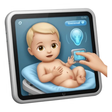 ultrassound scan with a baby on the screen sticker