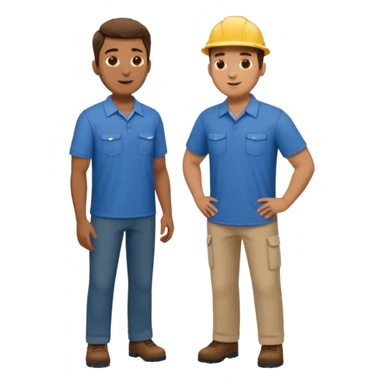 Landscaping company employee talking to his client, full body sticker