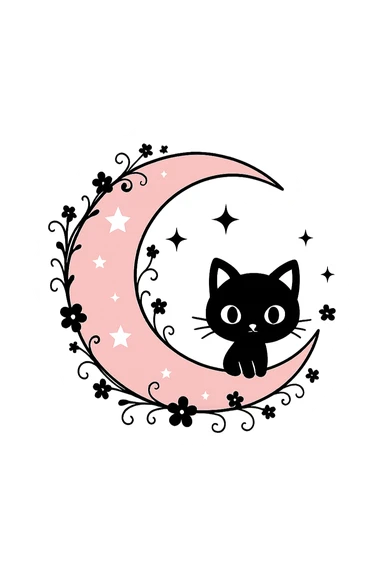 Remove the background from this goth banner, keep it cute, expressive, minimal, in the style of imagen-4-fast (a concise, fast image generation style), with no background. sticker