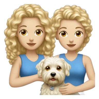 Blond woman with curly hair, blue eyed and her westie dog  sticker