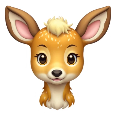 Bambi deer cute, yellow and white sticker