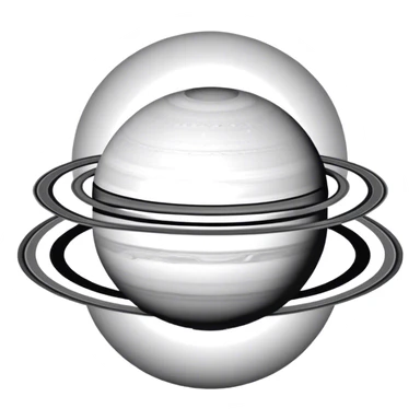 Black and white outline saturn sticker