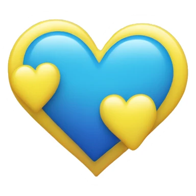 Yellow and blue ombré heart sticker