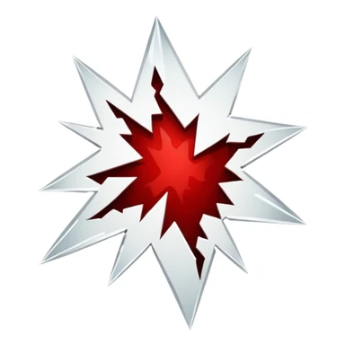 Broken white glass shards with blood splattered around it  sticker