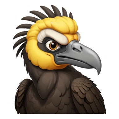   Old black angry  vulture looking ahead sticker