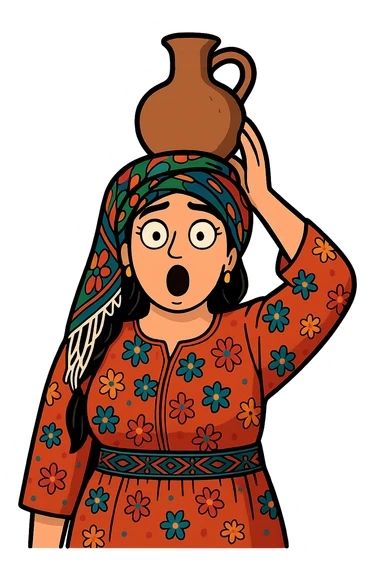 Cartoon sticker in Flat Toon style with a surprised expression, transparent background. sticker