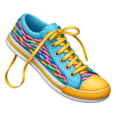 make an emoji of rolled up shoe laces sticker