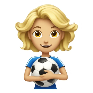 blond woman spinning a soccer ball on her hands sticker