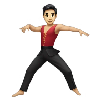 asian ballroom latin male dancer sticker