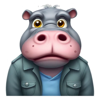Grumpy hippopotamus  sticker