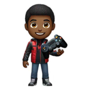 Miles Morales avec une manette de jeux vidéo sticker