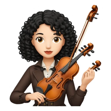 CURLY BLACK  HAIR  FEMALE VIOLINIST sticker