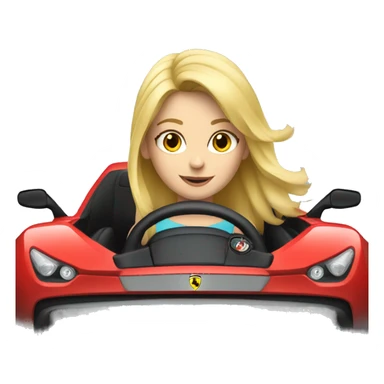 Blond girl driving a ferrari sticker