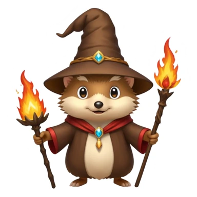 wizard hedgehog summoning fire sticker