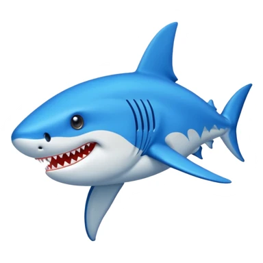 Un tiburón con tenis azules sticker