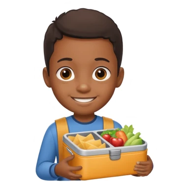 balck child with lunchbox sticker