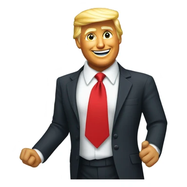 president donald trump with a red tie dancing to ymca sticker
