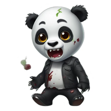 Zombie panda sticker