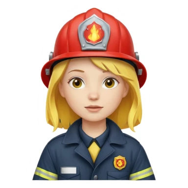 girl fireman with yellow hair sticker