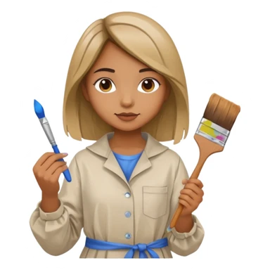 girl painter sticker