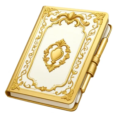 Notebook rococo style, gold and white sticker