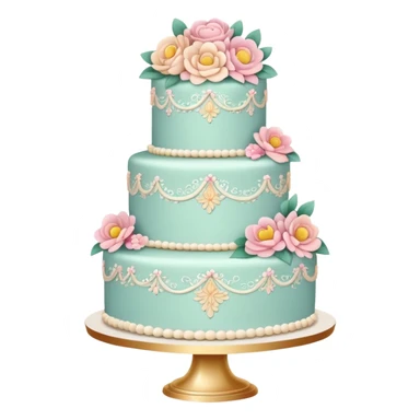 Romantic pastel wedding cake sticker