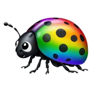 Rainbow ladybug with black dots sticker