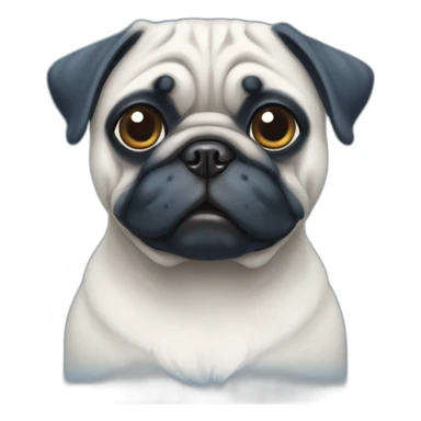 blue and white painted pug sticker